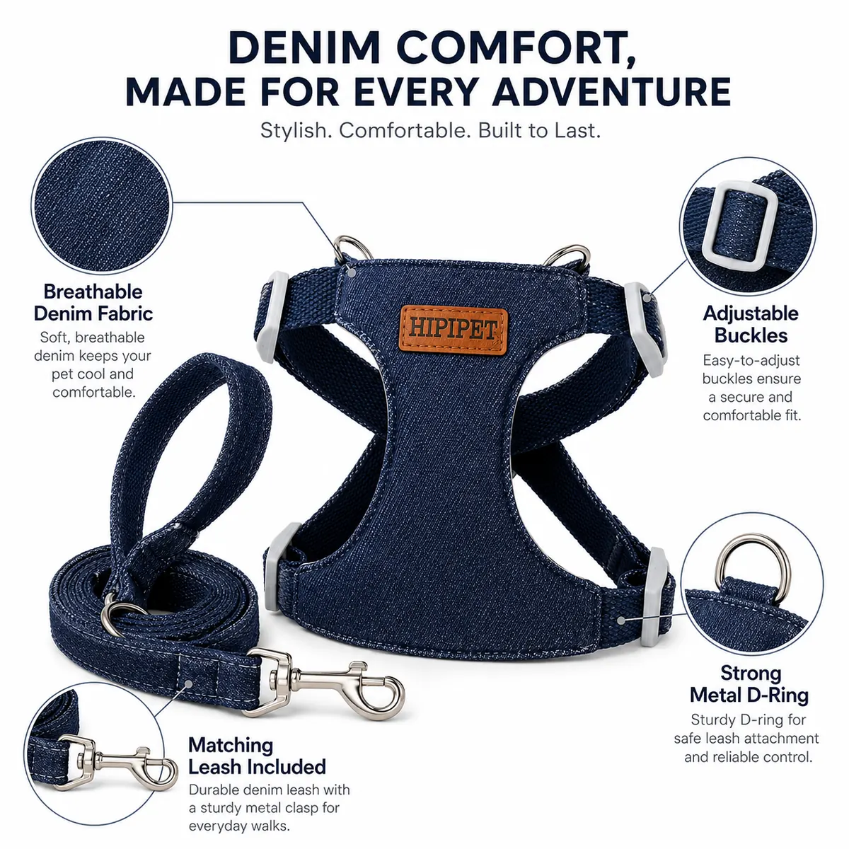 Denim Dog Leash wholesale product image 2