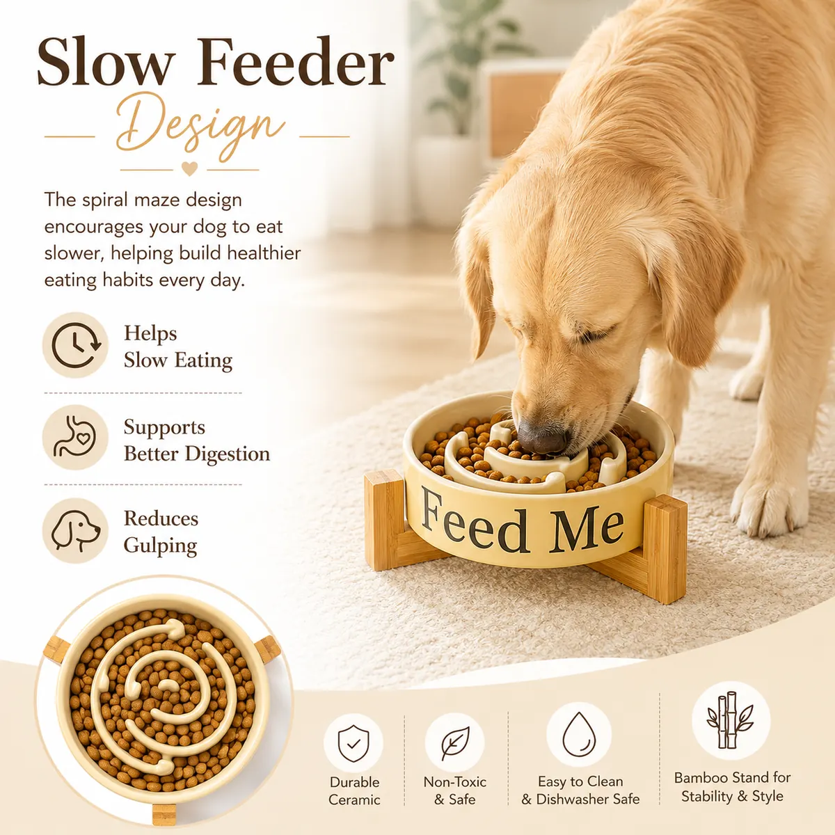 Ceramic Slow Feeder Bowl wholesale product image 2