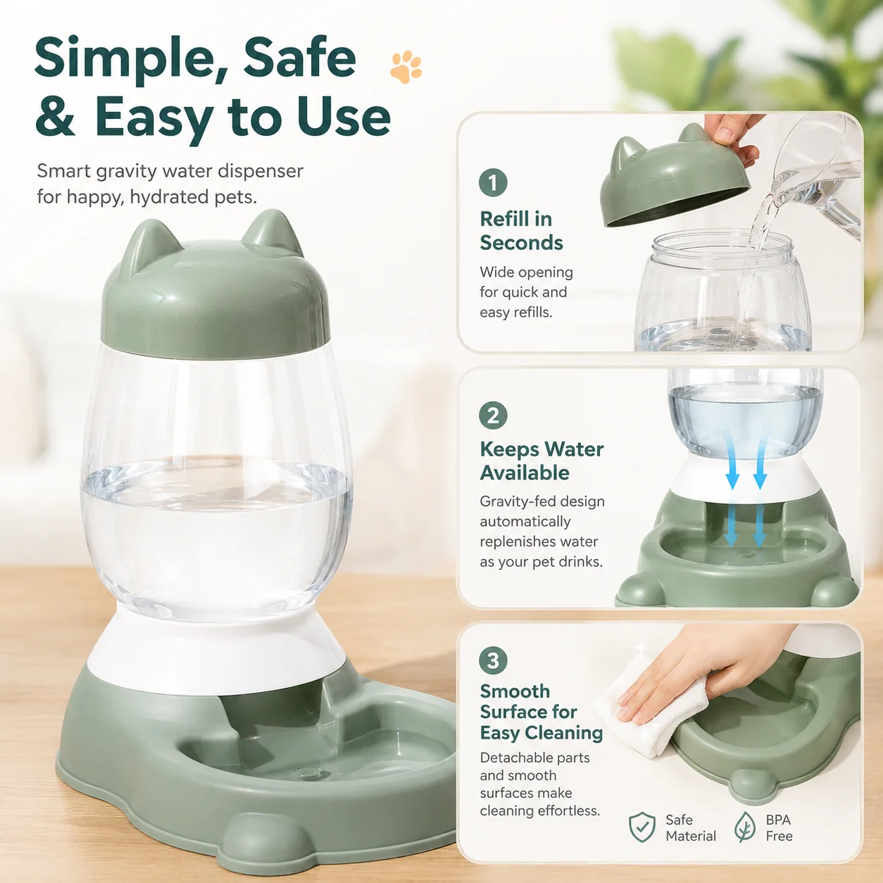Cat-Ear Gravity Water Dispenser wholesale product image 3