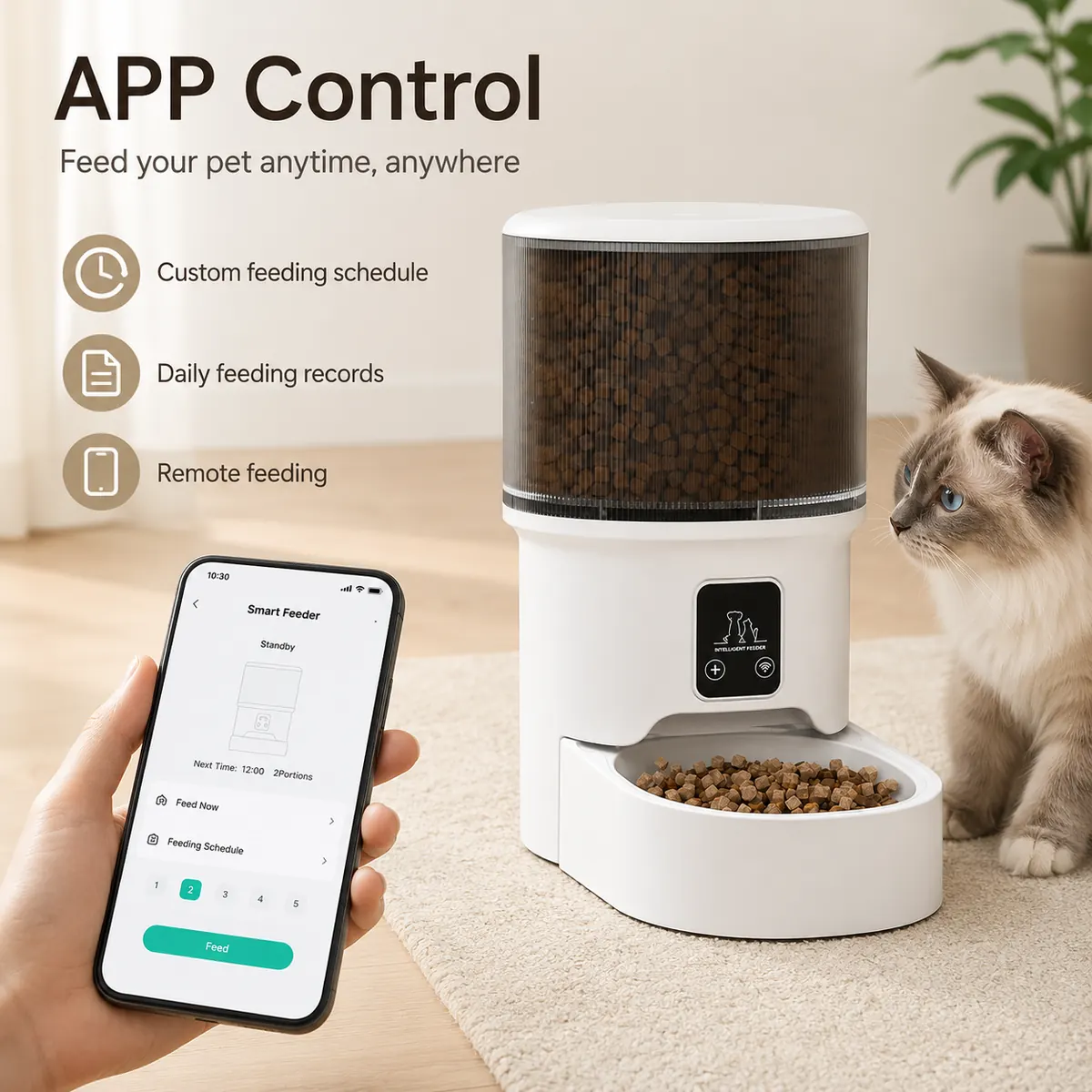 White Smart Pet Feeder wholesale product image 2